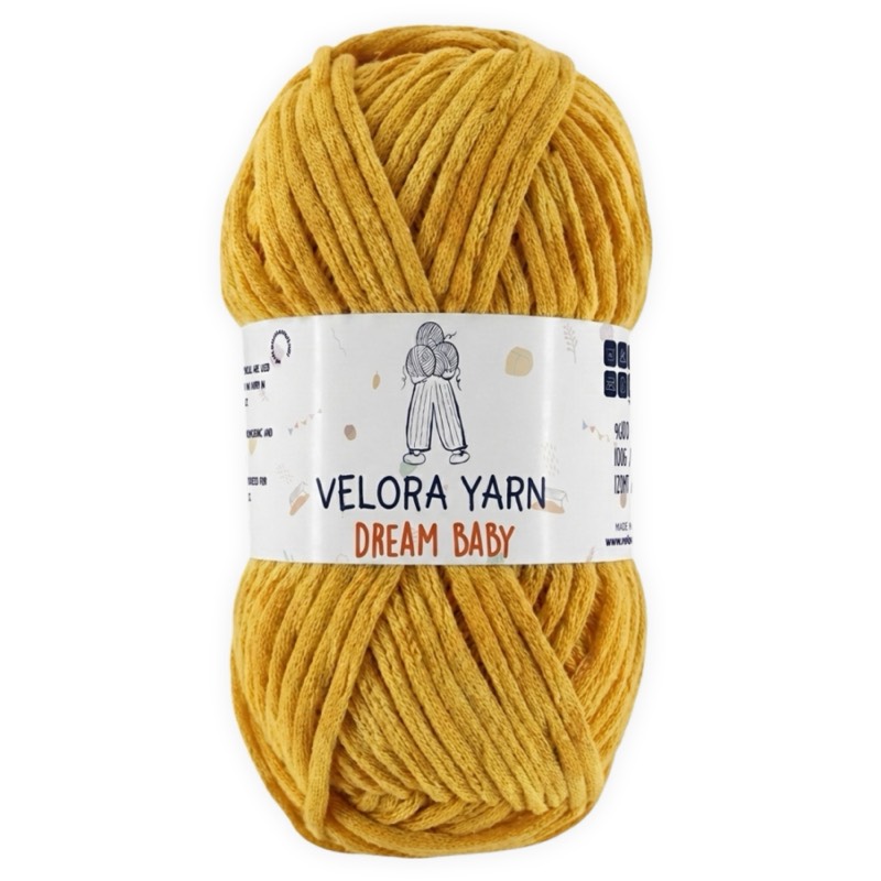Velora Dream Baby Chenille Yarn - Dirty Mustard
