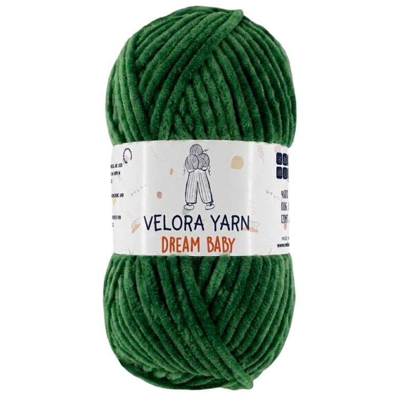 Velora Dream Baby Chenille Yarn - Green