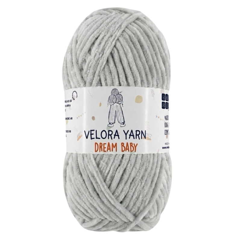 Velora Dream Baby Chenille Yarn - Gunmetal