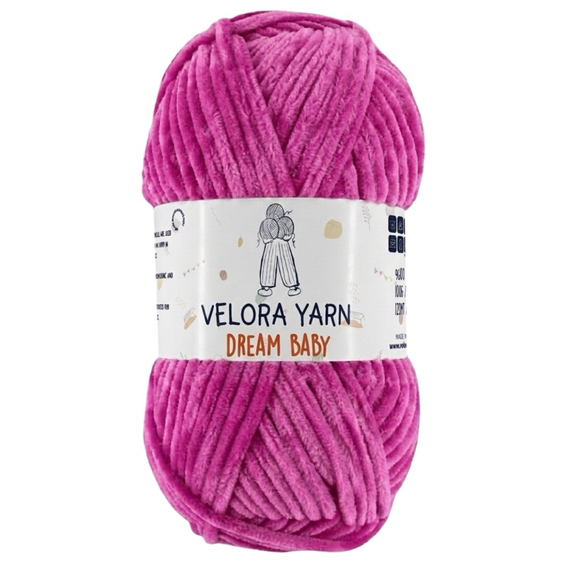 Velora Dream Baby Chenille Yarn - Light Fuchsia