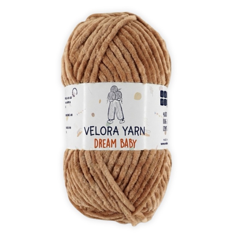 Velora Dream Baby Chenille Yarn - Nescafe