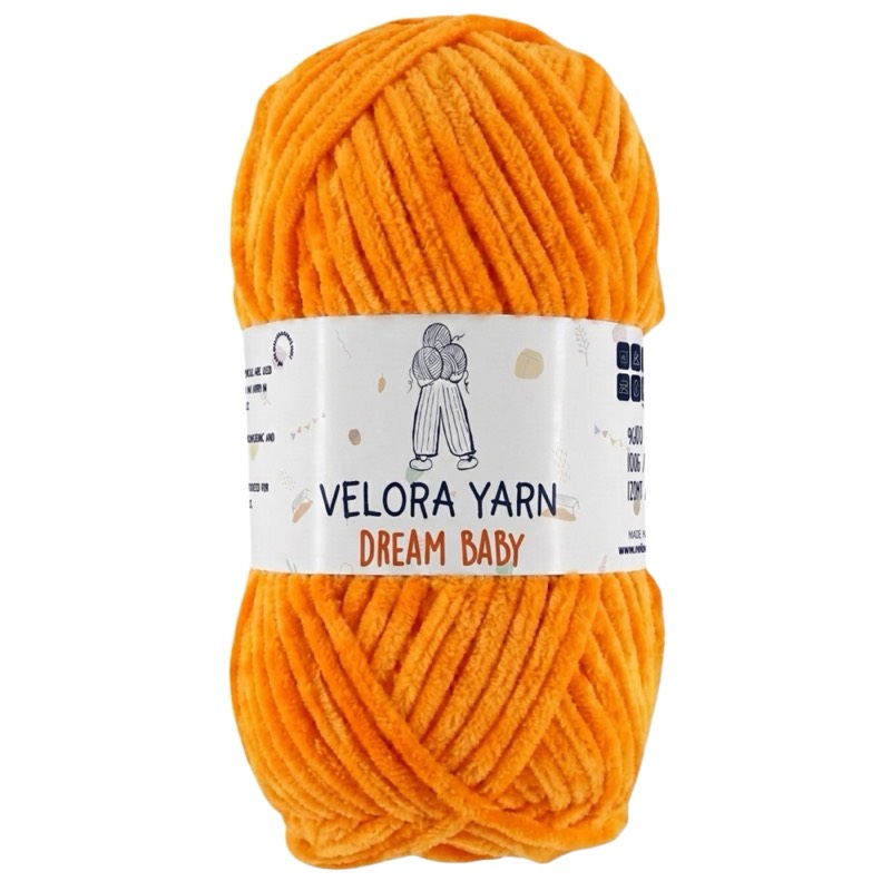 Velora Dream Baby Chenille Yarn - Orange