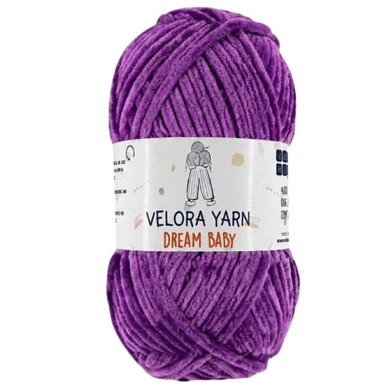 Velora Dream Baby Chenille Yarn - Purple