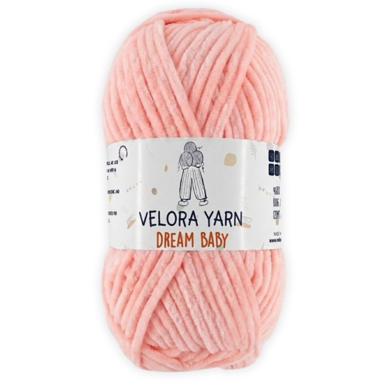 Velora Dream Baby Chenille Yarn - Salmon