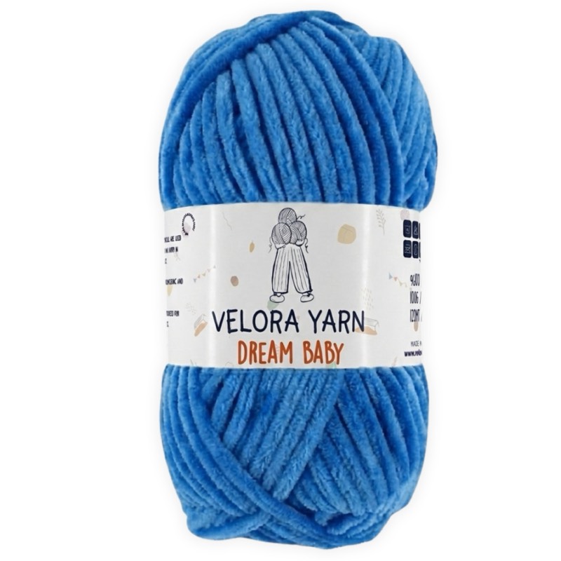 Velora Dream Baby Chenille Yarn - Sky Blue