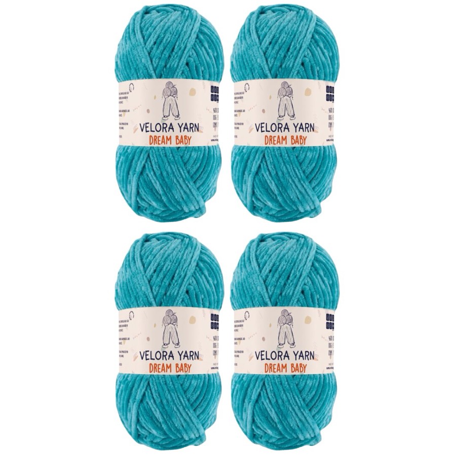 Velora Dream Baby Chenille Yarn - Turquoise